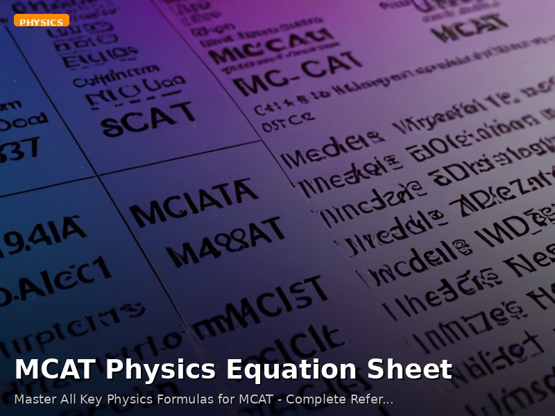 MCAT Physics Equation Sheet